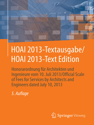 cover image of HOAI 2013-Textausgabe/HOAI 2013-Text Edition